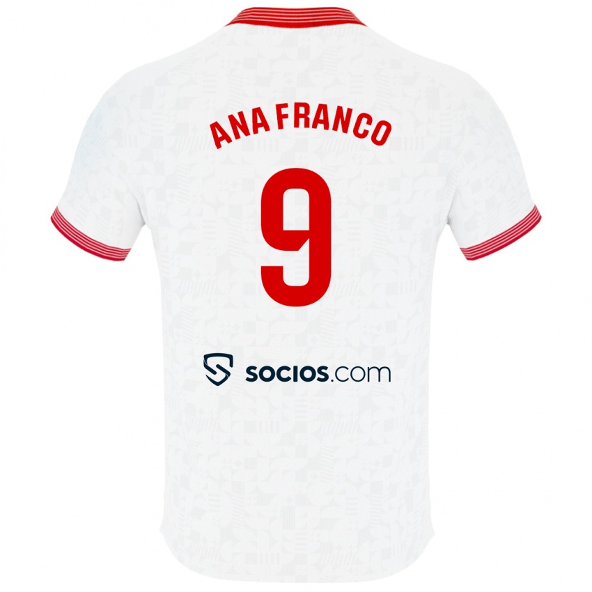 Enfant Maillot Ana Franco De La Vega #9 Blanc Tenues Domicile 2023/24 T-Shirt Suisse