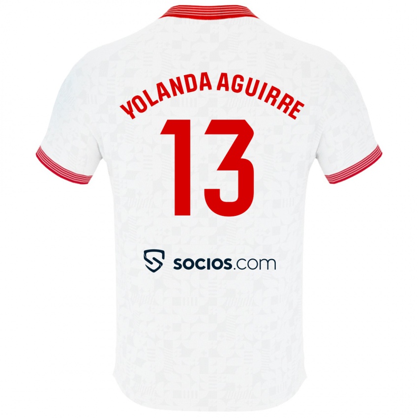 Enfant Maillot Yolanda Aguirre Gutiérrez #13 Blanc Tenues Domicile 2023/24 T-Shirt Suisse