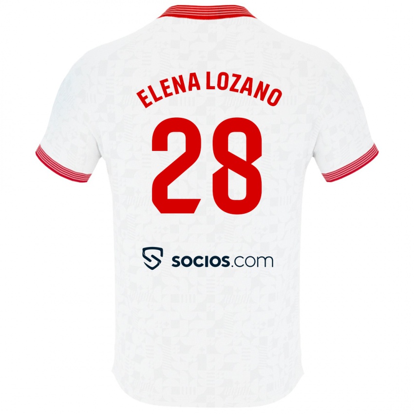 Enfant Maillot Elena Lozano Gallego #28 Blanc Tenues Domicile 2023/24 T-Shirt Suisse