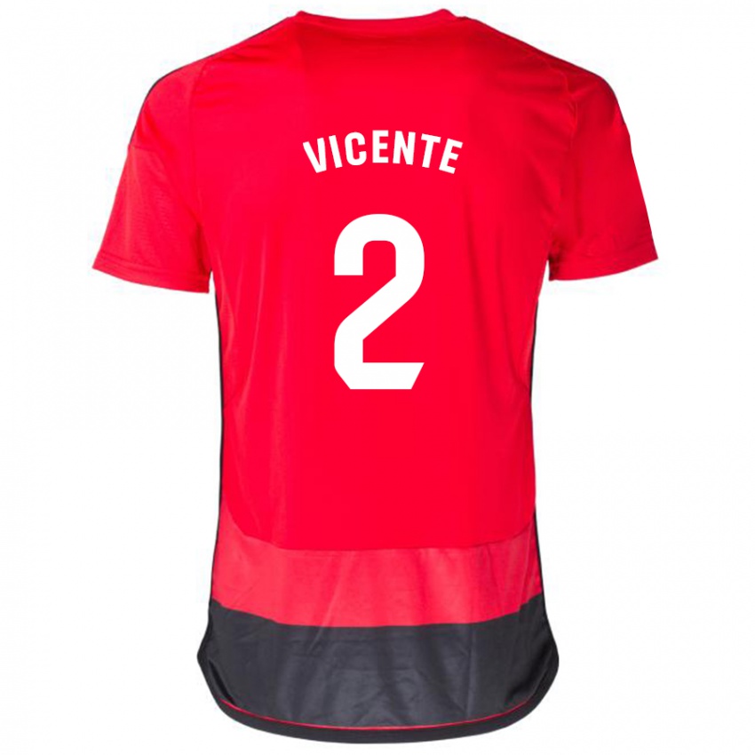 Kinder David Vicente #2 Rot Schwarz Heimtrikot Trikot 2023/24 T-Shirt Schweiz