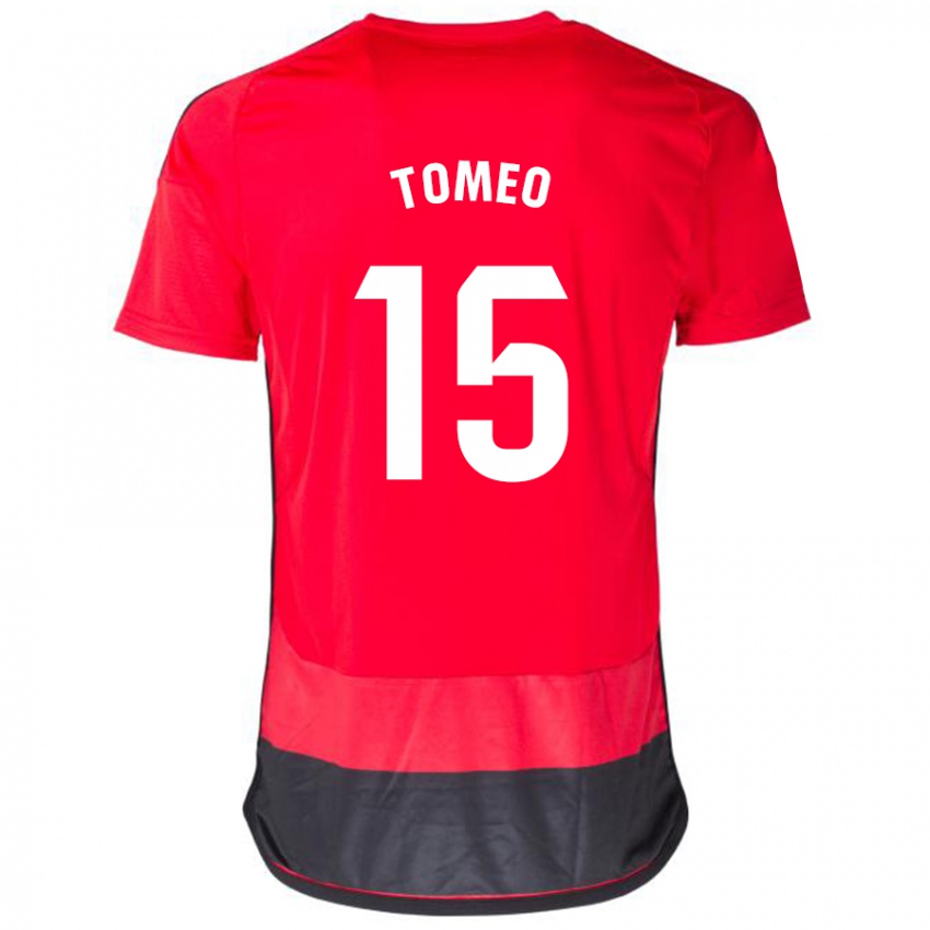 Kinder Pablo Tomeo #15 Rot Schwarz Heimtrikot Trikot 2023/24 T-Shirt Schweiz