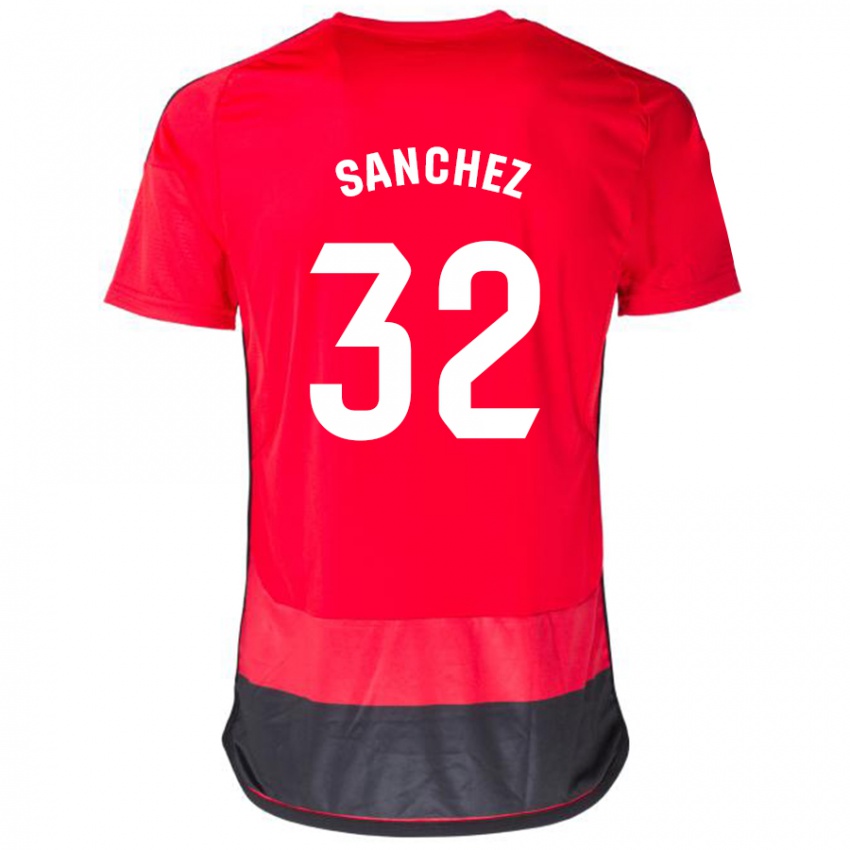 Kinder Rubén Sánchez #32 Rot Schwarz Heimtrikot Trikot 2023/24 T-Shirt Schweiz