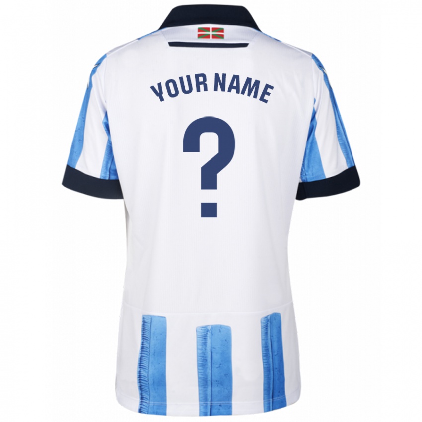 Enfant Maillot Votre Nom #0 Bleu Blanc Tenues Domicile 2023/24 T-Shirt Suisse