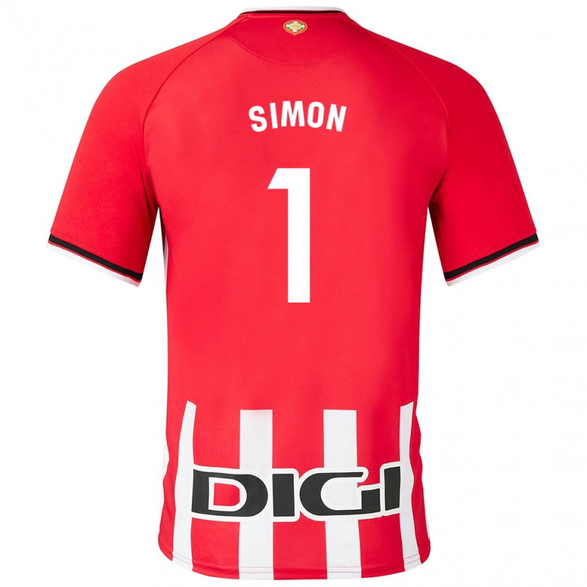Enfant Maillot Unai Simón #1 Rouge Tenues Domicile 2023/24 T-Shirt Suisse