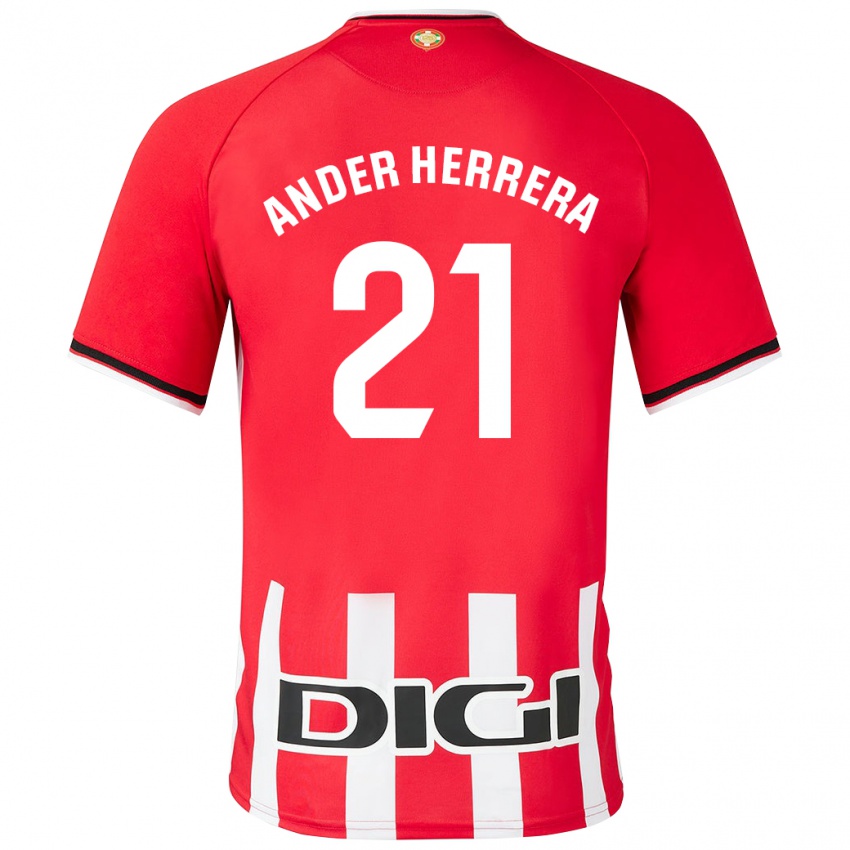 Enfant Maillot Ander Herrera #21 Rouge Tenues Domicile 2023/24 T-Shirt Suisse