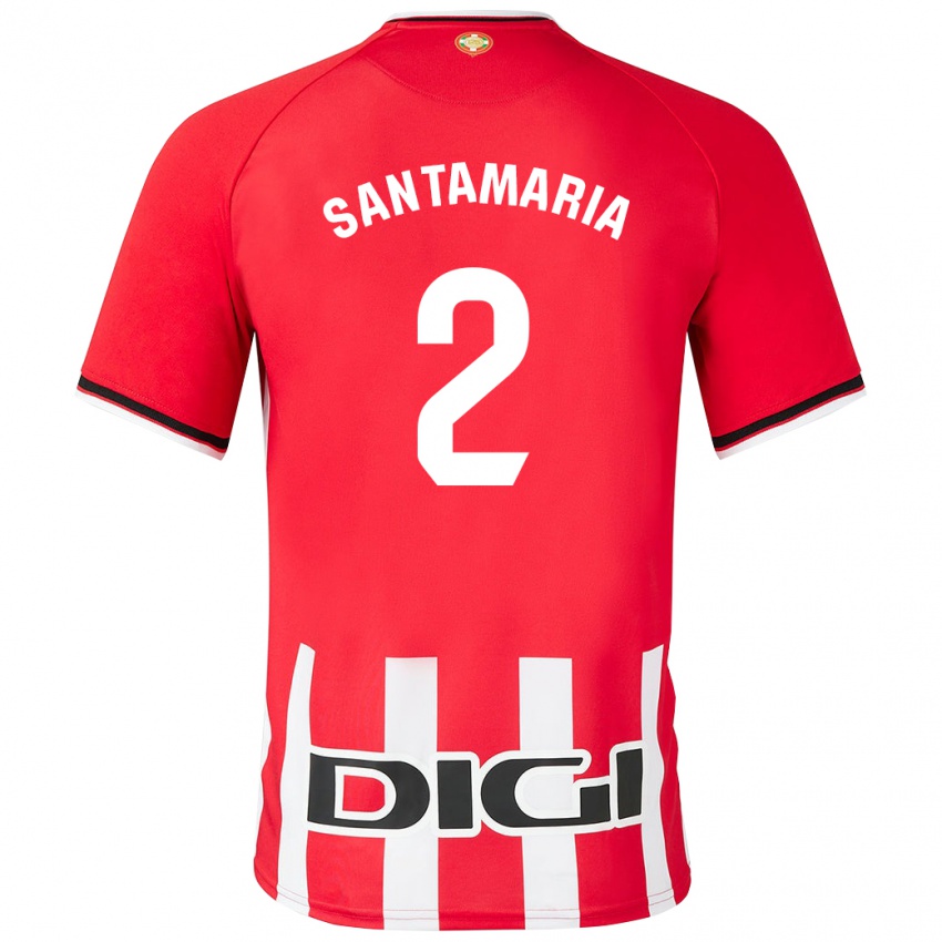 Enfant Maillot Unai Santamaría #2 Rouge Tenues Domicile 2023/24 T-Shirt Suisse