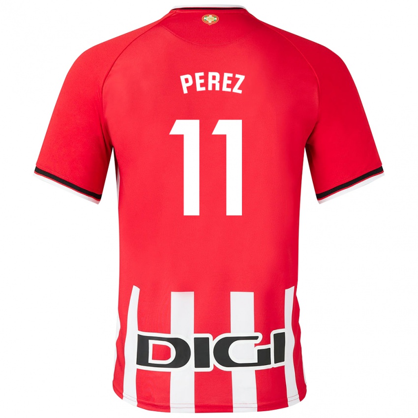 Enfant Maillot Adrián Pérez #11 Rouge Tenues Domicile 2023/24 T-Shirt Suisse