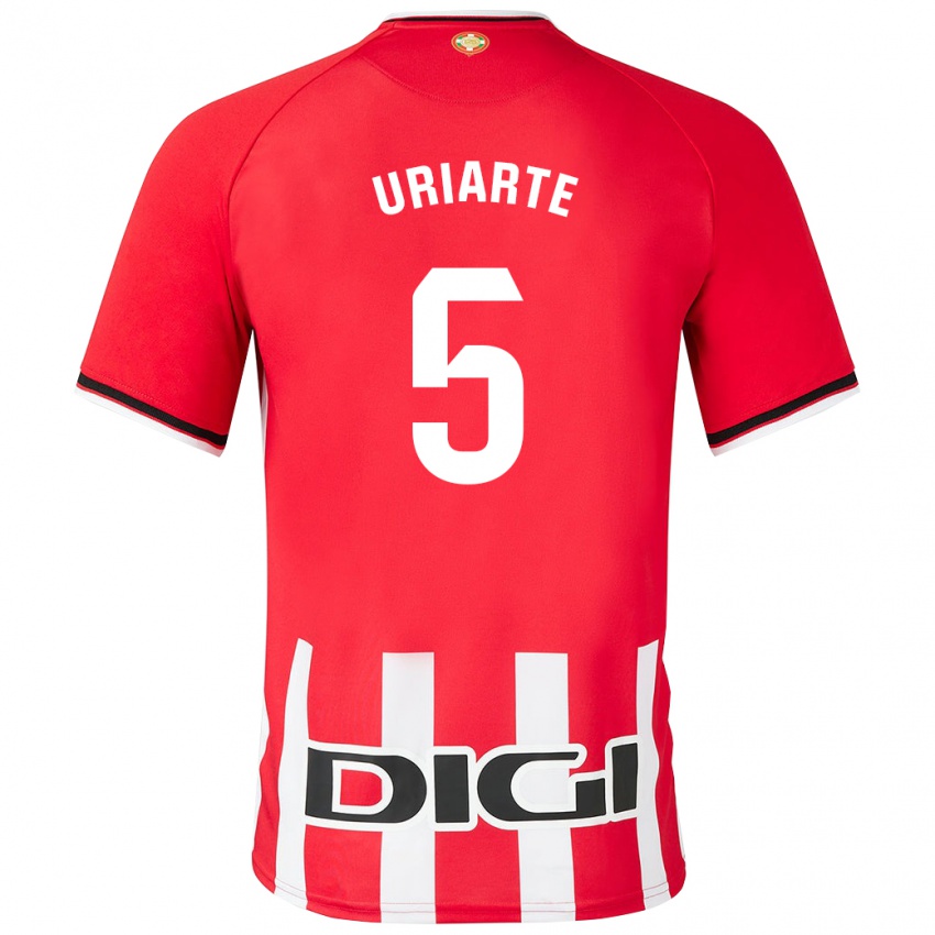 Enfant Maillot Naroa Uriarte Urazurrutia #5 Rouge Tenues Domicile 2023/24 T-Shirt Suisse