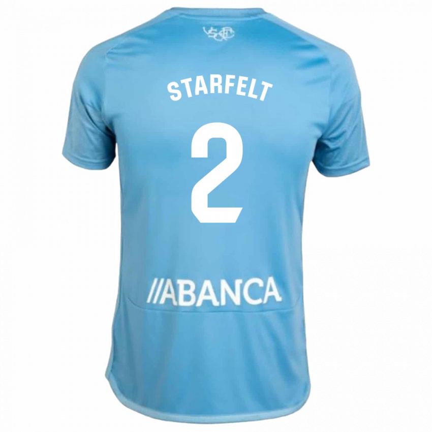 Enfant Maillot Carl Starfelt #2 Bleu Tenues Domicile 2023/24 T-Shirt Suisse