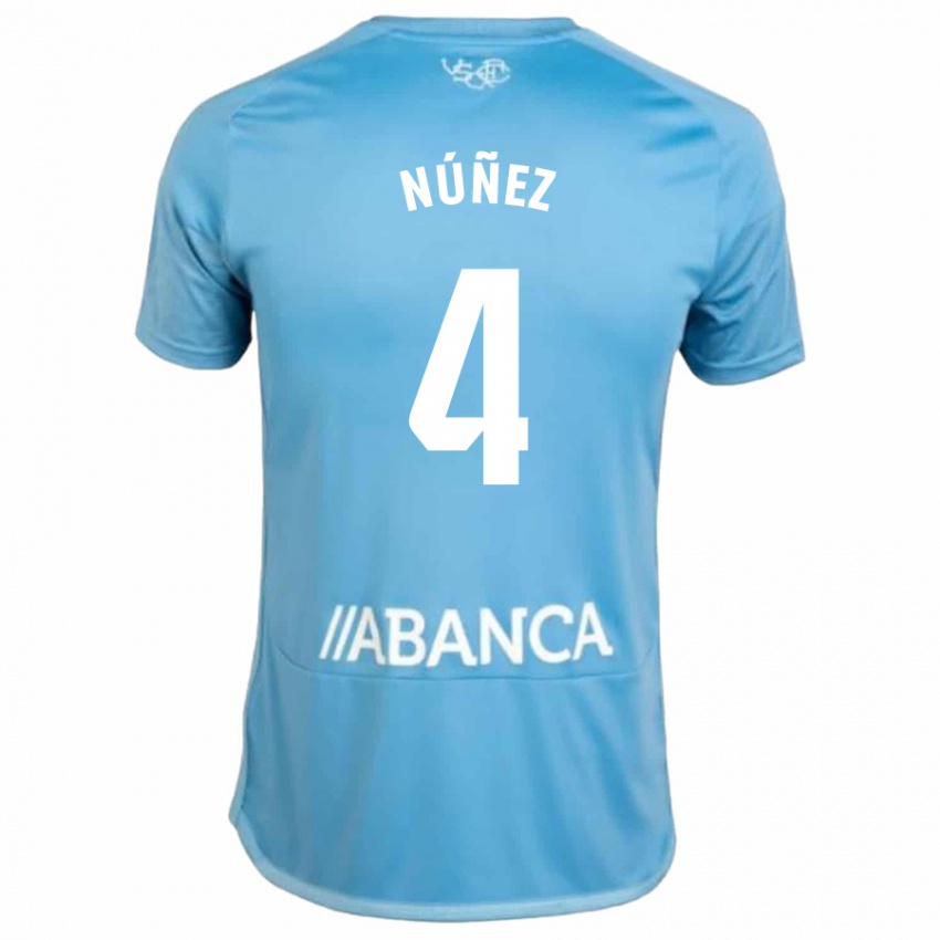 Enfant Maillot Unai Núñez #4 Bleu Tenues Domicile 2023/24 T-Shirt Suisse