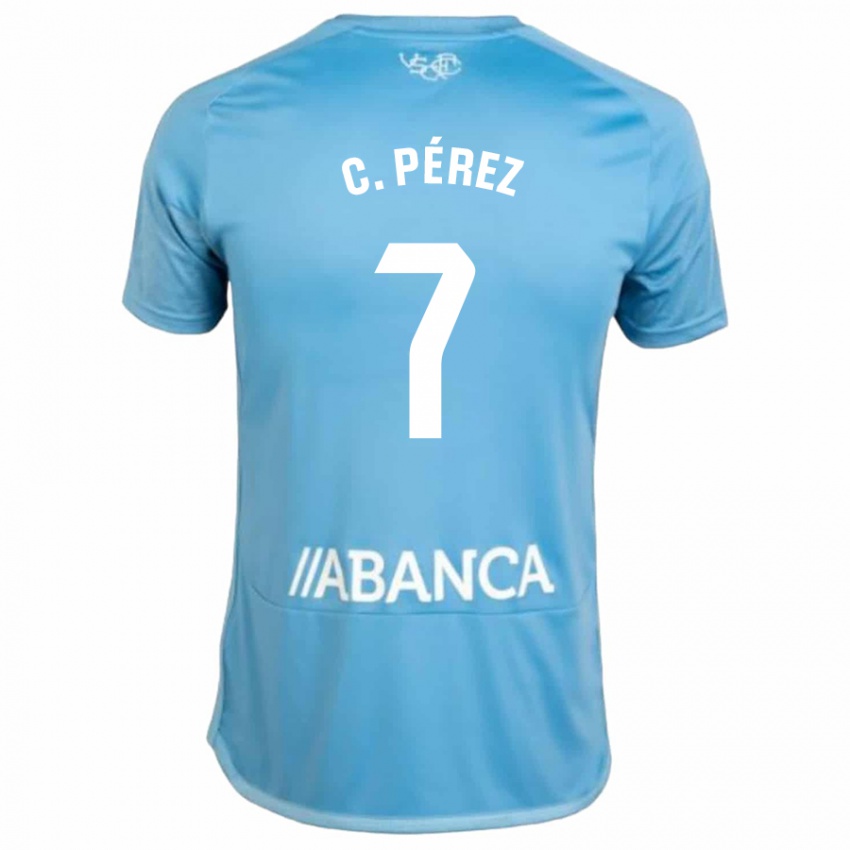 Enfant Maillot Carles Perez #7 Bleu Tenues Domicile 2023/24 T-Shirt Suisse