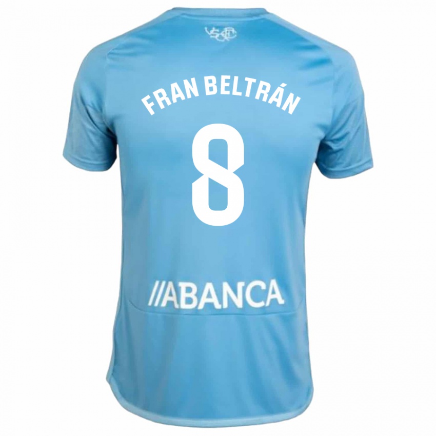 Enfant Maillot Fran Beltrán #8 Bleu Tenues Domicile 2023/24 T-Shirt Suisse