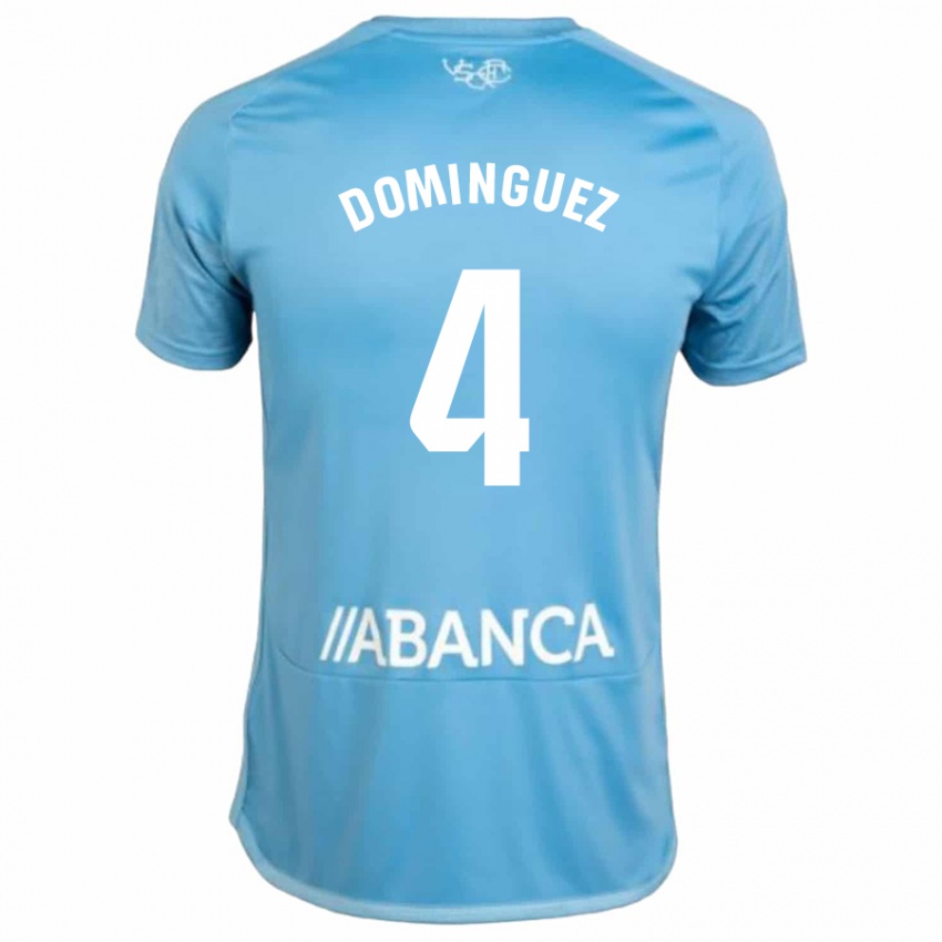 Enfant Maillot Javi Domínguez #4 Bleu Tenues Domicile 2023/24 T-Shirt Suisse