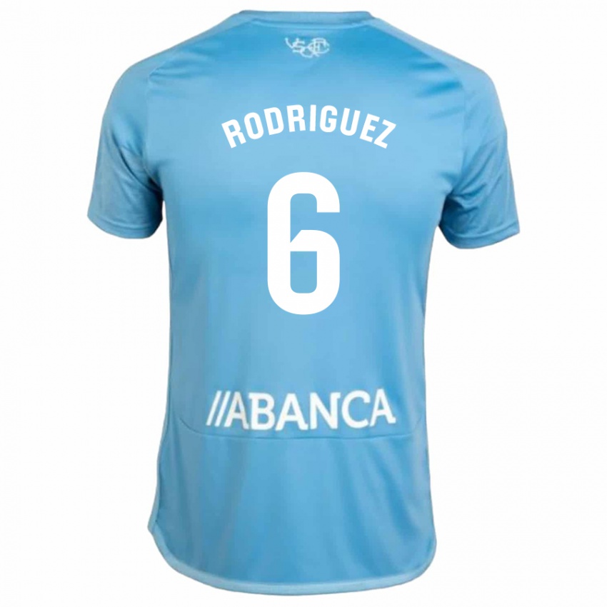Enfant Maillot Damián Rodríguez #6 Bleu Tenues Domicile 2023/24 T-Shirt Suisse