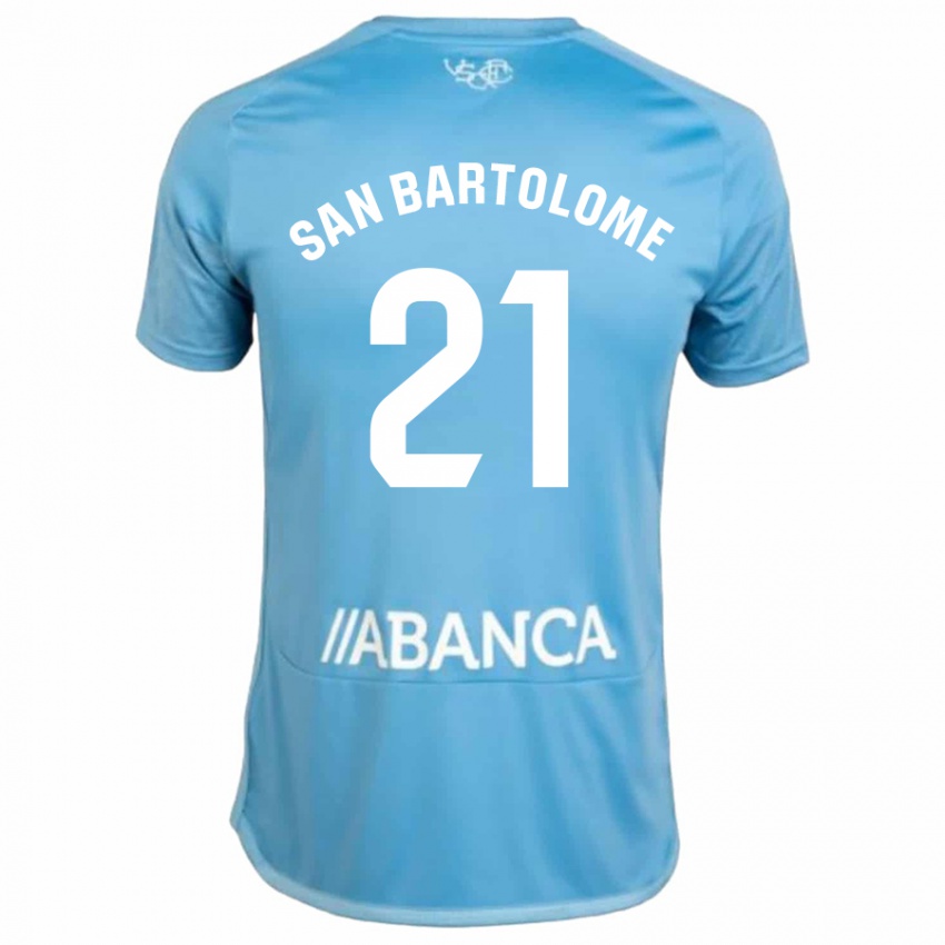 Enfant Maillot Víctor San Bartolomé #21 Bleu Tenues Domicile 2023/24 T-Shirt Suisse