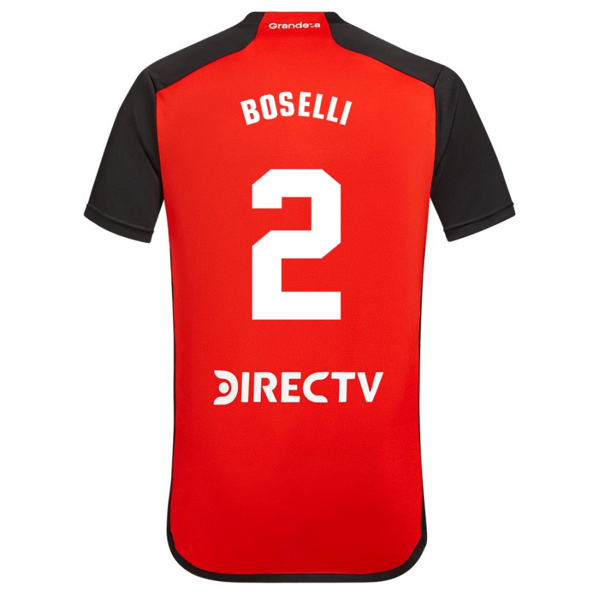 Enfant Maillot Sebastián Boselli #2 Rouge Tenues Extérieur 2023/24 T-Shirt Suisse