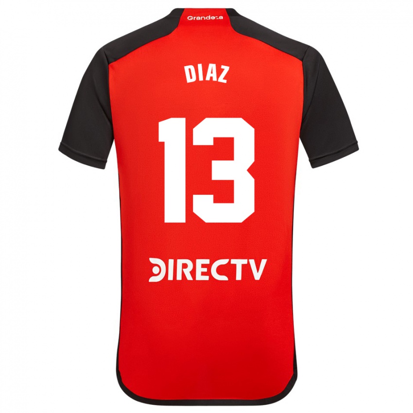 Kinder Enzo Díaz #13 Rot Auswärtstrikot Trikot 2023/24 T-Shirt Schweiz