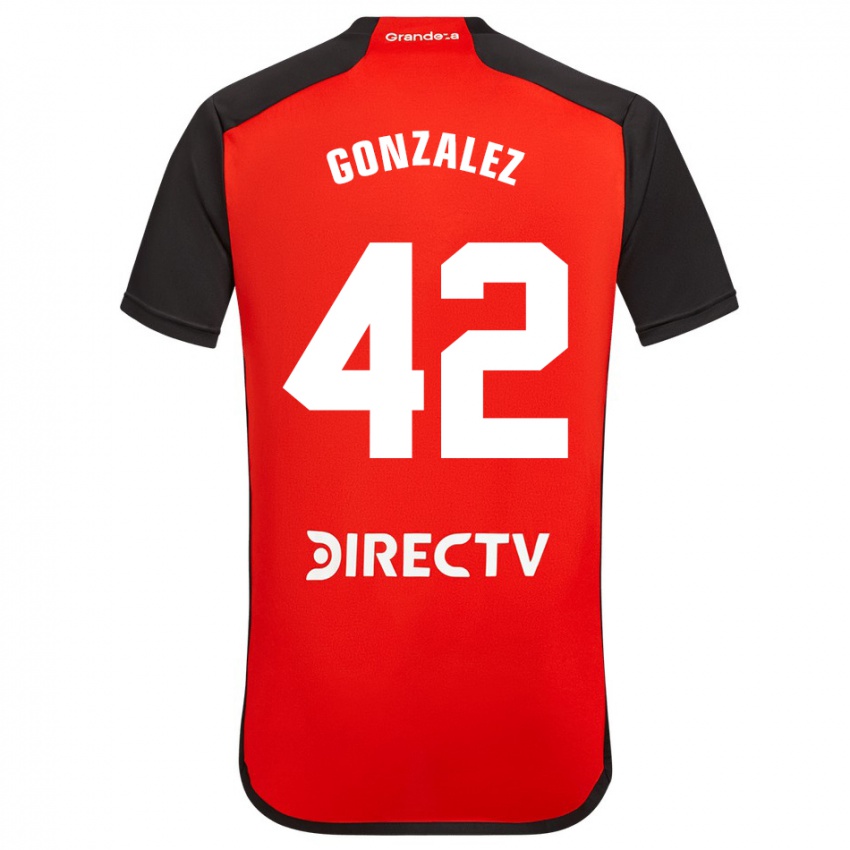 Kinder Alexis González #42 Rot Auswärtstrikot Trikot 2023/24 T-Shirt Schweiz