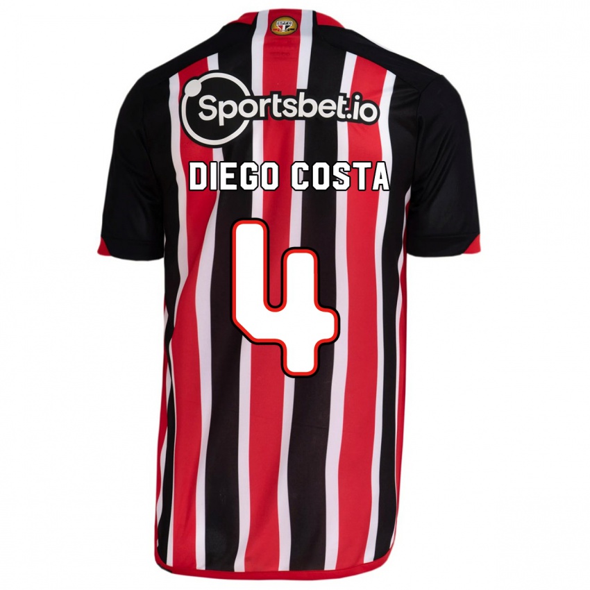 Kinder Diego Costa #4 Blau Rot Auswärtstrikot Trikot 2023/24 T-Shirt Schweiz