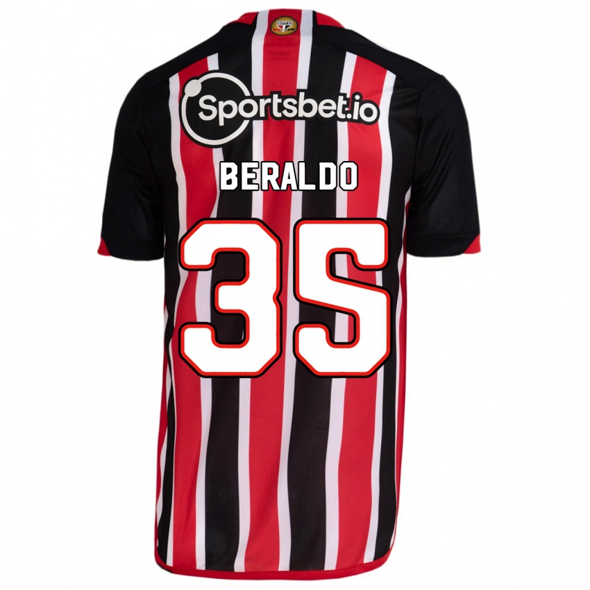 Enfant Maillot Lucas Beraldo #35 Bleu Rouge Tenues Extérieur 2023/24 T-Shirt Suisse