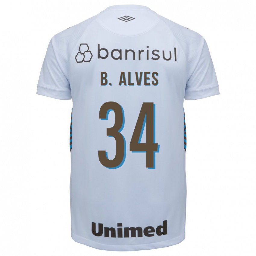 Enfant Maillot Bruno Alves #34 Blanc Tenues Extérieur 2023/24 T-Shirt Suisse