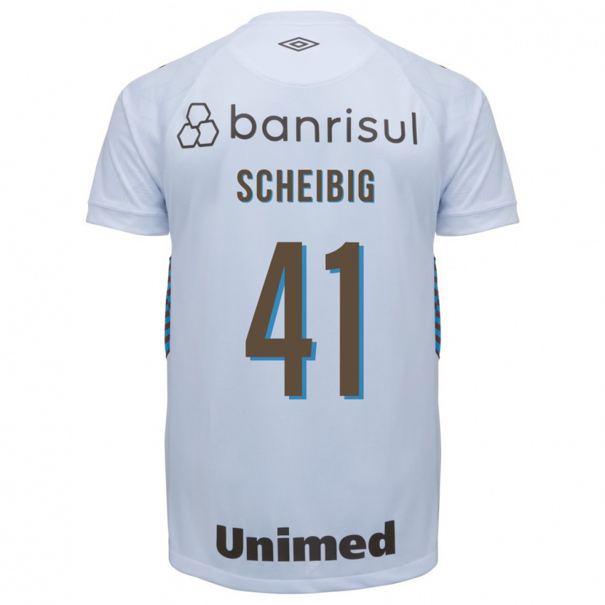 Enfant Maillot Felipe Scheibig #41 Blanc Tenues Extérieur 2023/24 T-Shirt Suisse