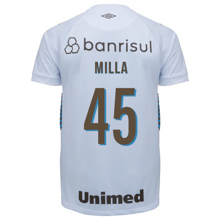Enfant Maillot Lucas Milla #45 Blanc Tenues Extérieur 2023/24 T-Shirt Suisse