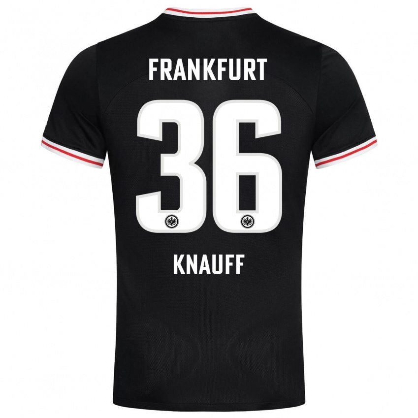 Enfant Maillot Ansgar Knauff #36 Noir Tenues Extérieur 2023/24 T-Shirt Suisse