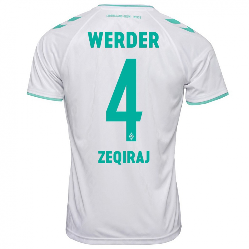 Kinder Leon Zeqiraj #4 Weiß Auswärtstrikot Trikot 2023/24 T-Shirt Schweiz