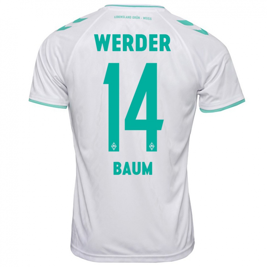 Kinder Lennart Baum #14 Weiß Auswärtstrikot Trikot 2023/24 T-Shirt Schweiz