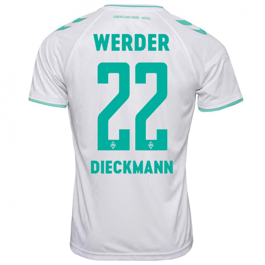 Kinder Rieke Dieckmann #22 Weiß Auswärtstrikot Trikot 2023/24 T-Shirt Schweiz