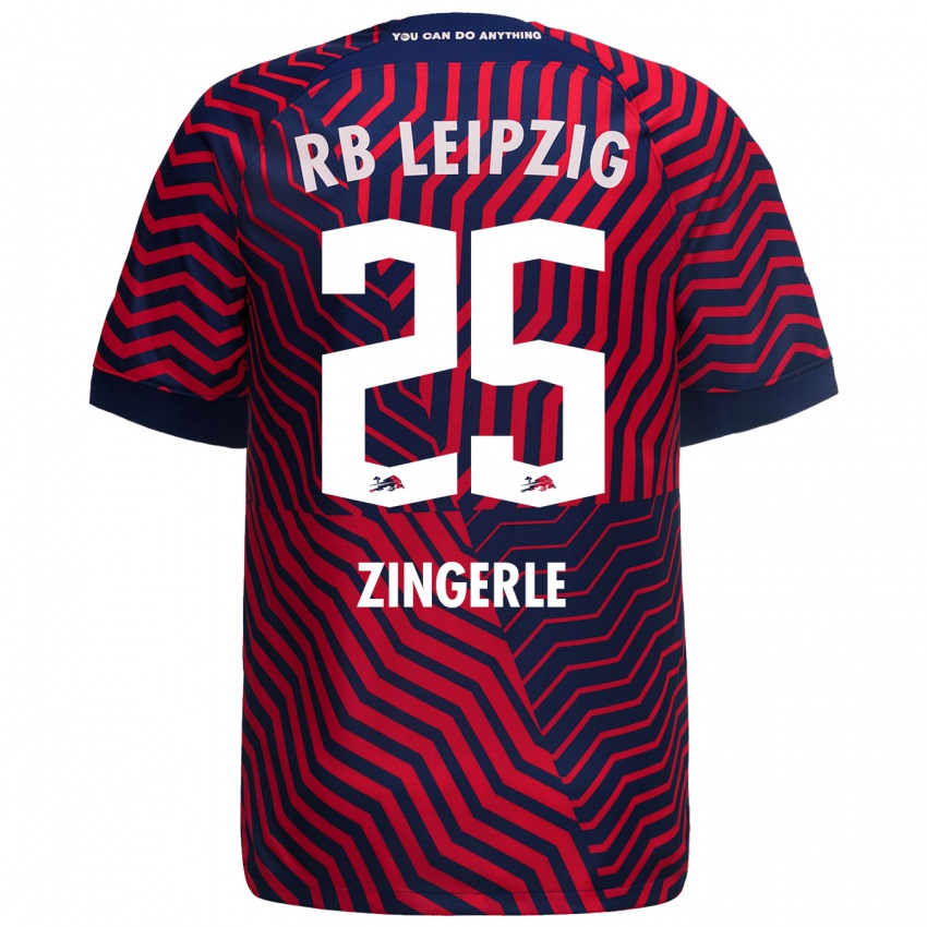 Kinder Leopold Zingerle #25 Blau Rot Auswärtstrikot Trikot 2023/24 T-Shirt Schweiz