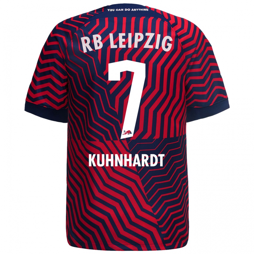 Kinder Paul Kühnhardt #7 Blau Rot Auswärtstrikot Trikot 2023/24 T-Shirt Schweiz