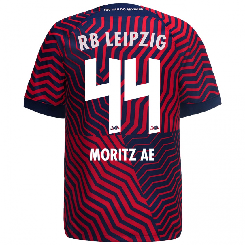 Kinder Moritz Aé #44 Blau Rot Auswärtstrikot Trikot 2023/24 T-Shirt Schweiz