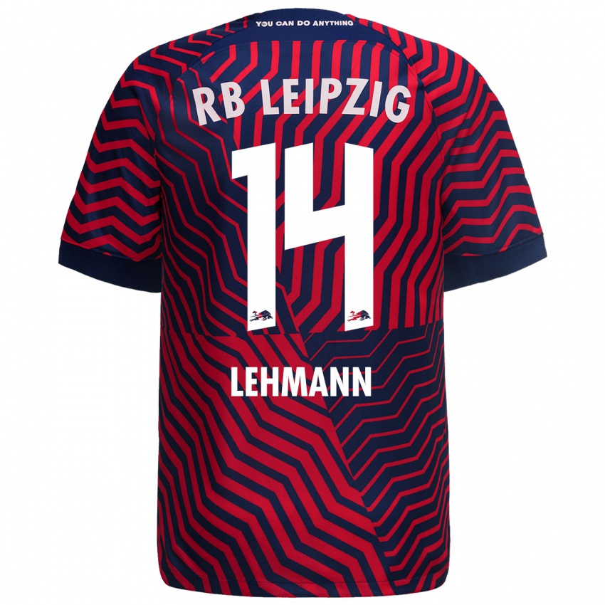 Kinder Noah Lehmann #14 Blau Rot Auswärtstrikot Trikot 2023/24 T-Shirt Schweiz