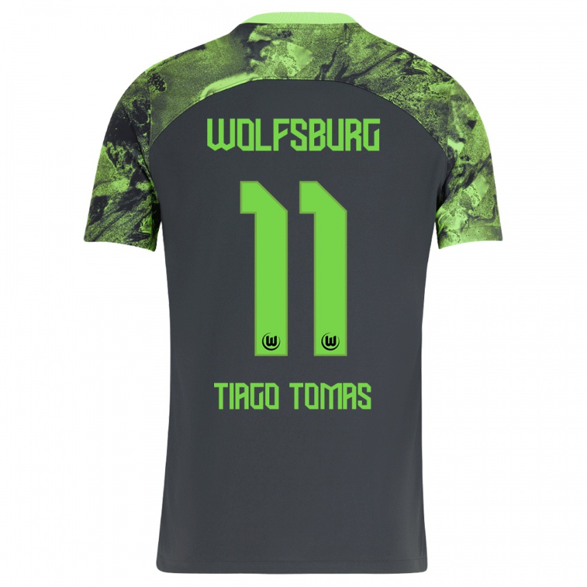 Kinder Tiago Tomás #11 Dunkelgrau Auswärtstrikot Trikot 2023/24 T-Shirt Schweiz