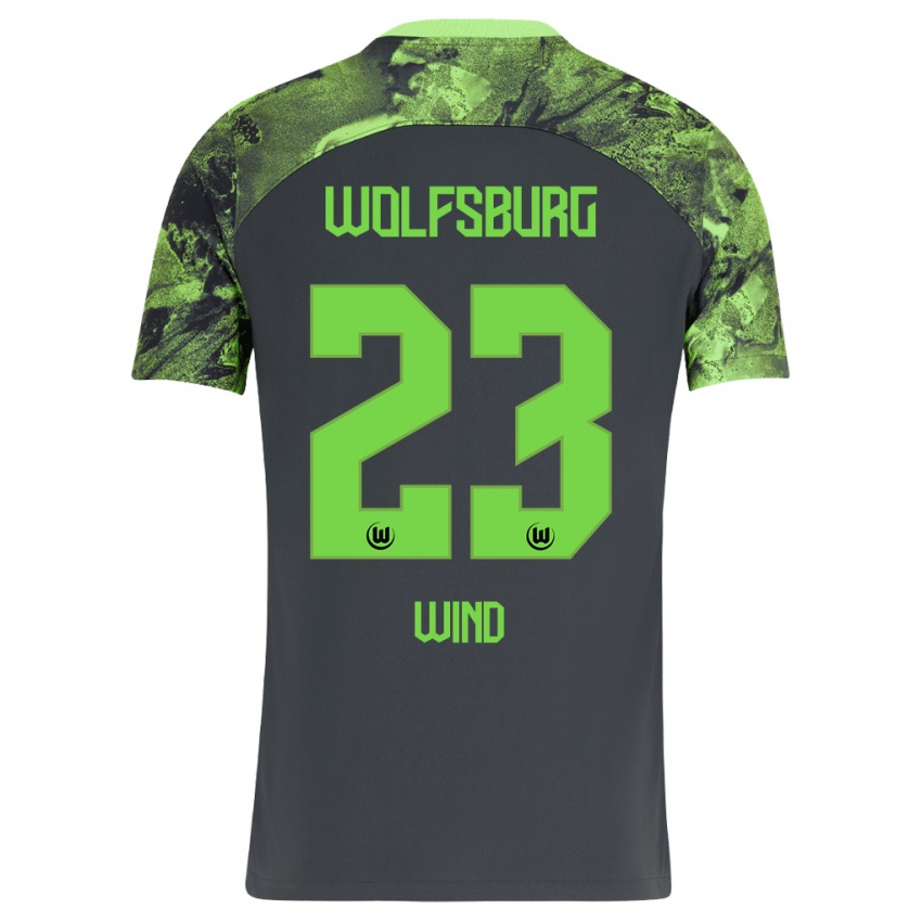 Kinder Jonas Wind #23 Dunkelgrau Auswärtstrikot Trikot 2023/24 T-Shirt Schweiz