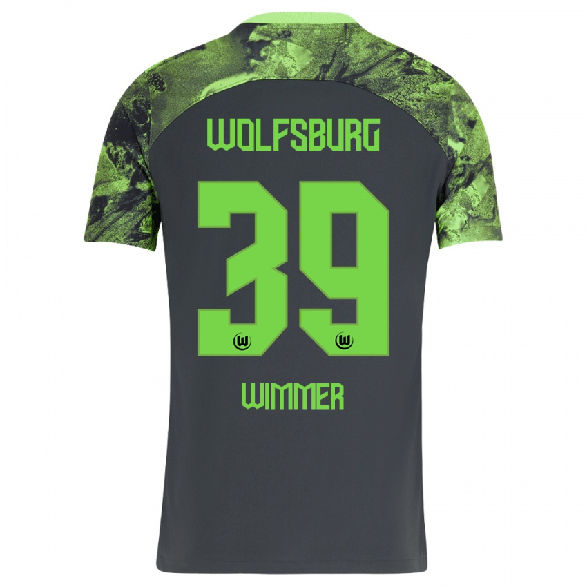 Kinder Patrick Wimmer #39 Dunkelgrau Auswärtstrikot Trikot 2023/24 T-Shirt Schweiz
