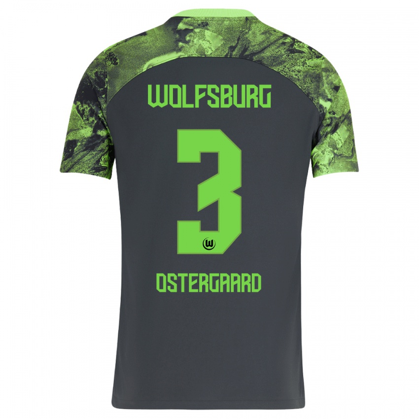 Kinder Christian Östergaard #3 Dunkelgrau Auswärtstrikot Trikot 2023/24 T-Shirt Schweiz