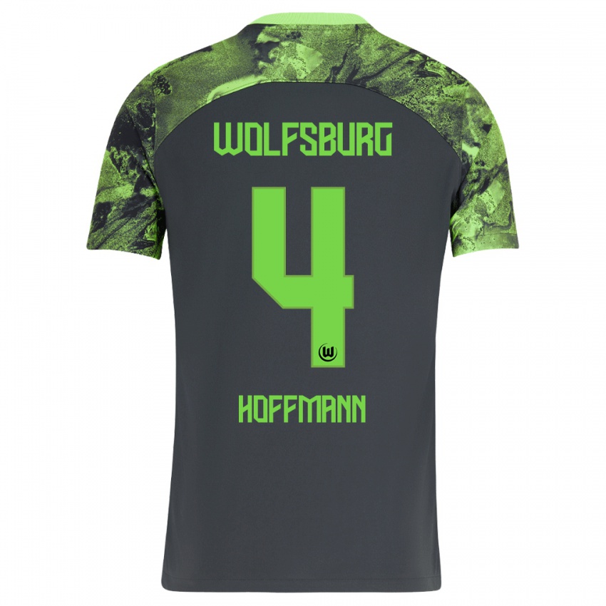 Kinder Nils Hoffmann #4 Dunkelgrau Auswärtstrikot Trikot 2023/24 T-Shirt Schweiz