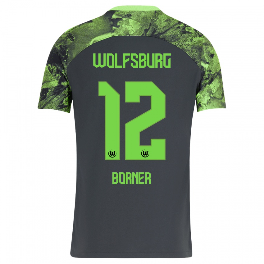 Kinder Benedikt Börner #12 Dunkelgrau Auswärtstrikot Trikot 2023/24 T-Shirt Schweiz