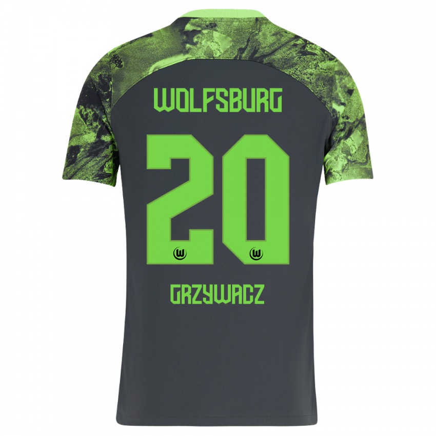 Kinder Eryk Grzywacz #20 Dunkelgrau Auswärtstrikot Trikot 2023/24 T-Shirt Schweiz