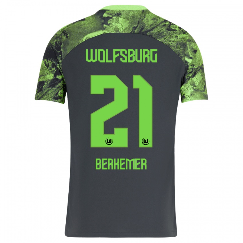 Kinder Melvin Berkemer #21 Dunkelgrau Auswärtstrikot Trikot 2023/24 T-Shirt Schweiz