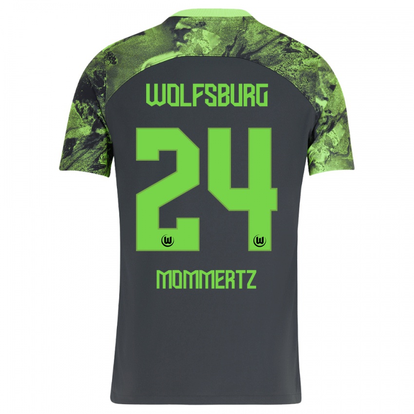 Kinder Benjamin Mommertz #24 Dunkelgrau Auswärtstrikot Trikot 2023/24 T-Shirt Schweiz