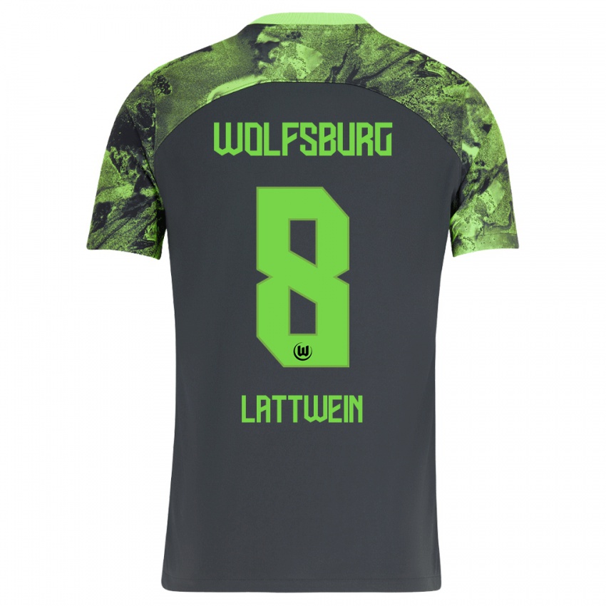 Kinder Lena Lattwein #8 Dunkelgrau Auswärtstrikot Trikot 2023/24 T-Shirt Schweiz