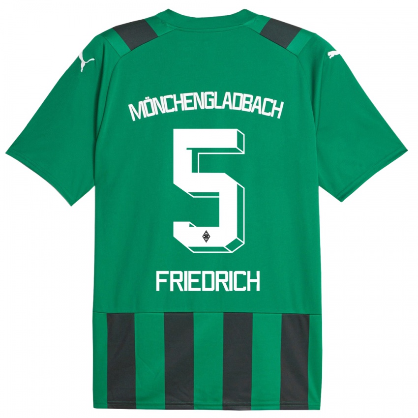 Kinder Marvin Friedrich #5 Schwarz Grün Auswärtstrikot Trikot 2023/24 T-Shirt Schweiz