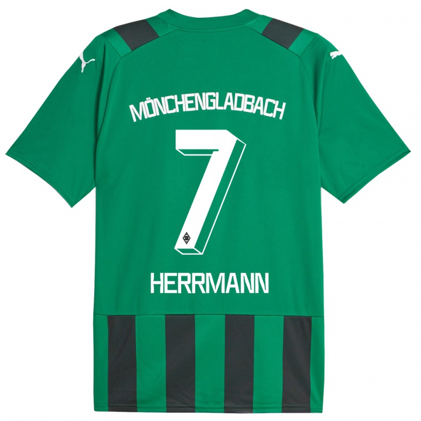 Enfant Maillot Patrick Herrmann #7 Vert Noir Tenues Extérieur 2023/24 T-Shirt Suisse
