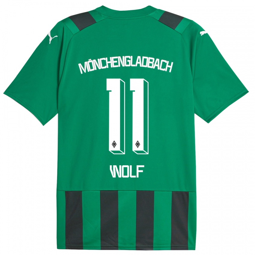 Kinder Hannes Wolf #11 Schwarz Grün Auswärtstrikot Trikot 2023/24 T-Shirt Schweiz