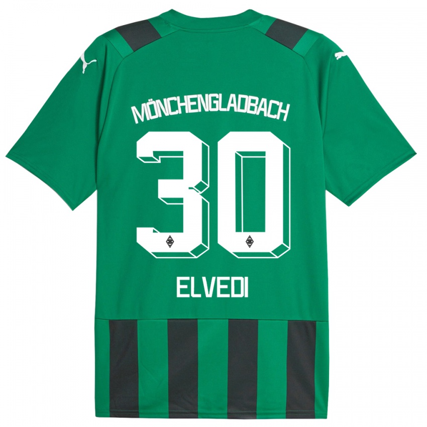 Kinder Nico Elvedi #30 Schwarz Grün Auswärtstrikot Trikot 2023/24 T-Shirt Schweiz