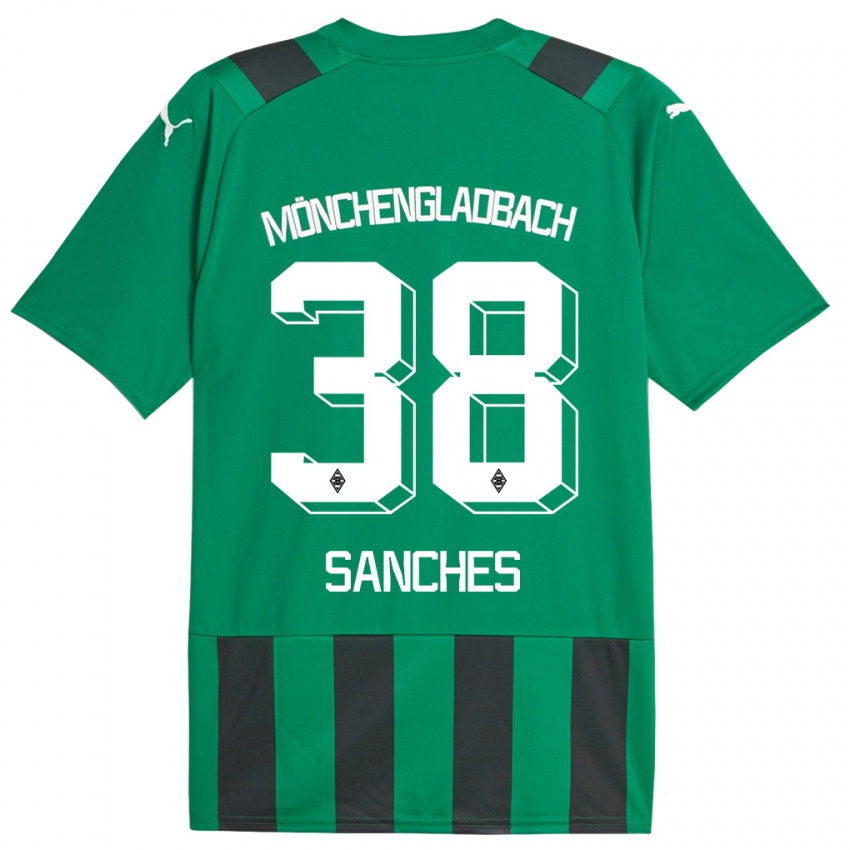 Enfant Maillot Yvandro Borges Sanches #38 Vert Noir Tenues Extérieur 2023/24 T-Shirt Suisse